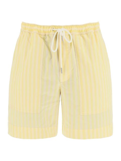 STRIPED POPLIN BERMUDA SHORTS FOR