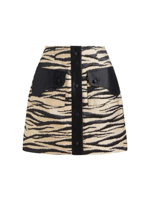 markarian Noor Zebra-Striped Twill Mini Skirt
