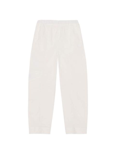 elasticated-waist tapered trousers