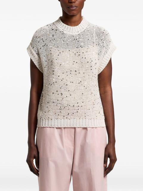 PESERICO sequined knitted top