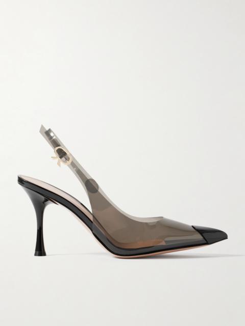 Gianvito Rossi 85 Patent Leather-trimmed Pvc Slingback Pumps