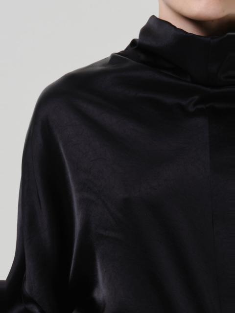 Citizens of Humanity Ilaria Draped Japanese hammered Satin Top In Black