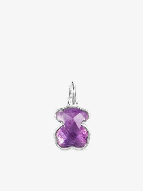 TOUS Silver and Amethyst Icon Color Necklace