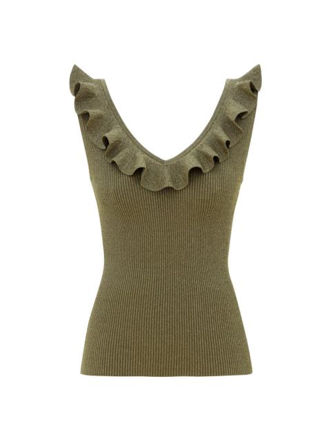 Zimmermann ECHO METALLIC FRILL TOP