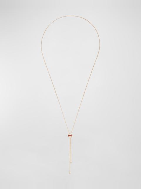 Piaget Possession 18K Rose Gold Ruby & Diamond Pendant Necklace