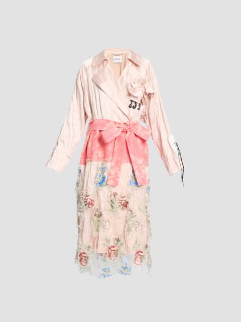 Erdem EMBELLISHED TEXTURED SATIN TRENCH COAT