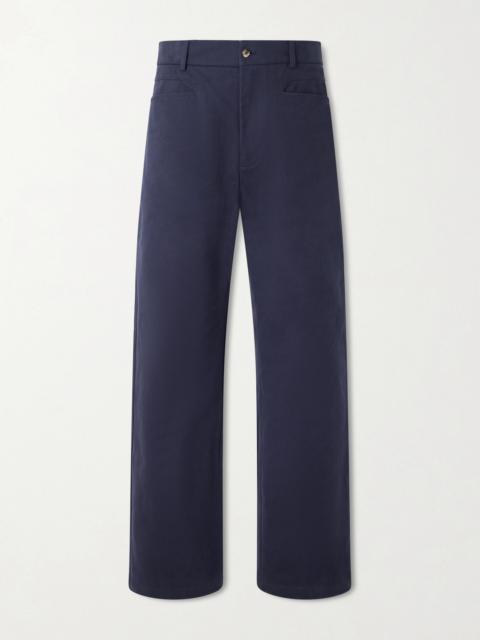 DE BONNE FACTURE Gardian Wide-Leg Cotton-Twill Suit Trousers