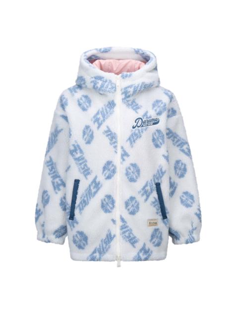 EVISU ALLOVER LOGO AND KAMON JACQUARD SHERPA PADDED JACKET