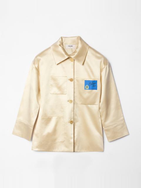 CELINE FLAT CHORE JACKET IN SATIN