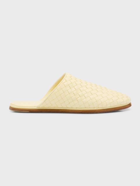 Intrecciato Woven Leather Mule Slippers