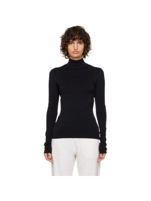 Black Cutout Turtleneck