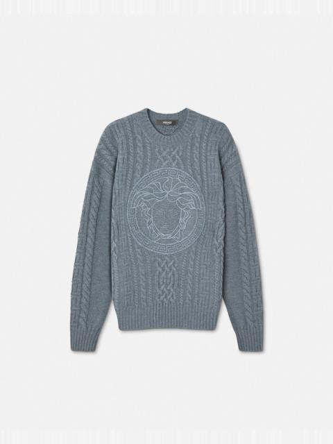 VERSACE Medusa Cable-Knit Sweater