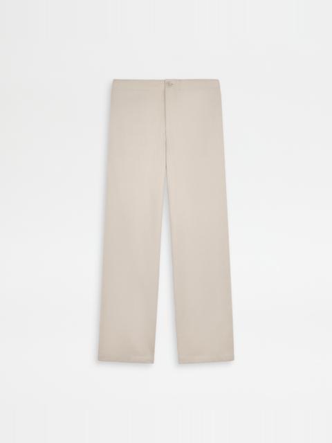 Tod's PANTS IN TECHNICAL COTTON WITH DRAWSTRING - BEIGE