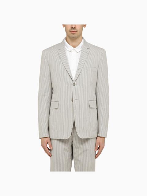 LIGHT GREY SINGLE-BREASTED PINSTRIPE JACKET