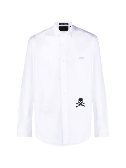 skull-detail cotton shirt
