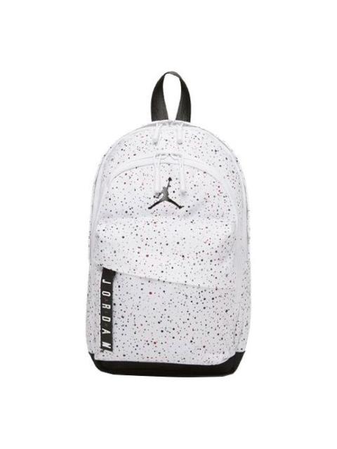 Air Jordan Athletic Zipper Opening Adjustable Strap Schoolbag Backpack Unisex White HA6232-101