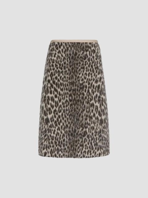 Max Mara Women's Jacquard Wool and Alpaca Calf Length Skirt - Ecru