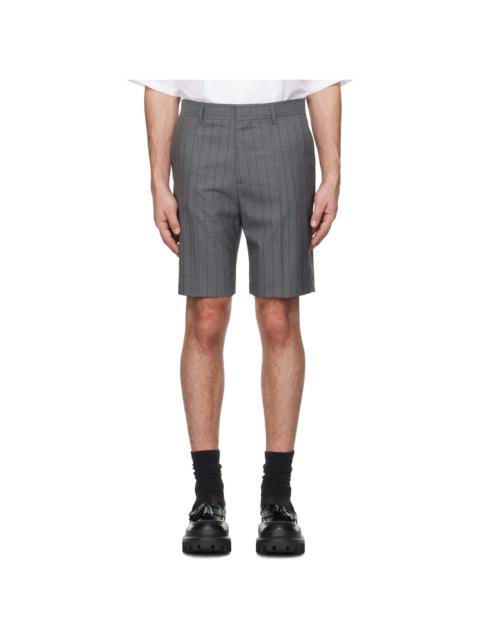 Moschino Gray Wool Pinstripe Shorts