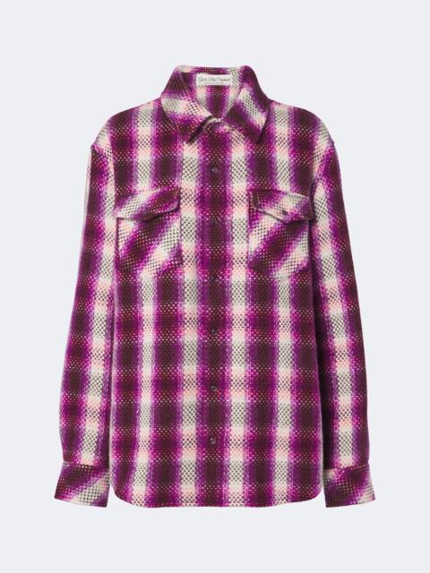 God’s True Cashmere Frontier plaid cashmere shirt with amethysts