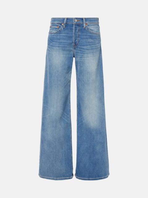 RE/DONE Cotton Stretch mid-rise wide-leg jeans