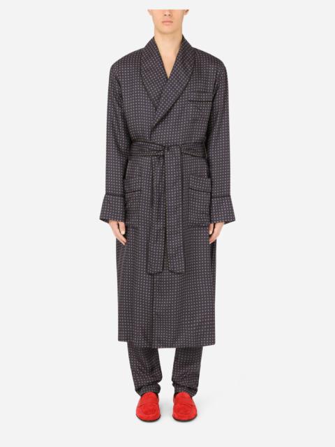 Dolce & Gabbana Tie-print silk robe
