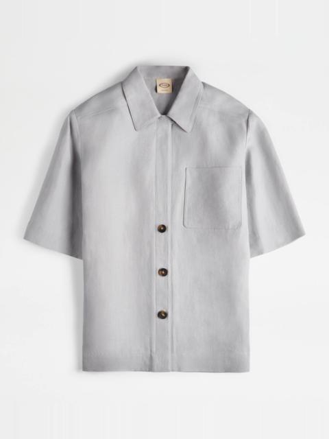 Tod's SHIRT IN LINEN - GREY