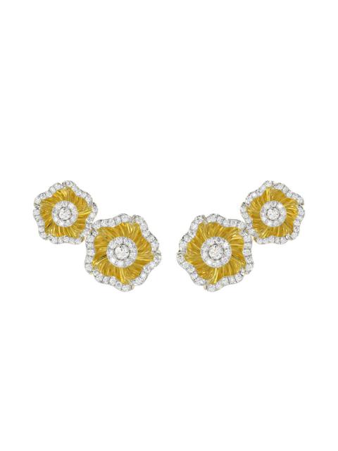 Marchesa HALO FLOWER YELLOW GOLD EARRINGS