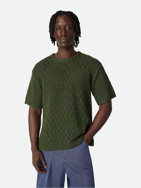 Bottega Veneta 코튼 크로 셰 뜨개질 Knit 티셔츠
