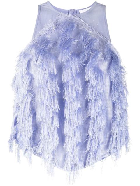 GANNI fringe-detail sleeveless top