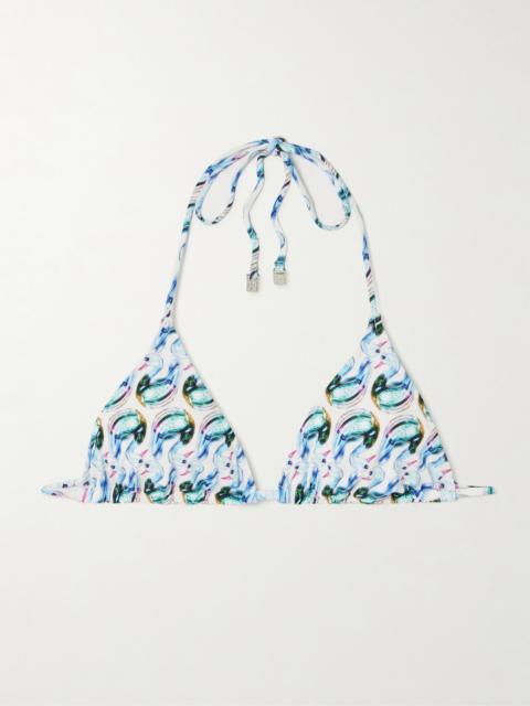 TORY BURCH Printed Triangle Bikini Top