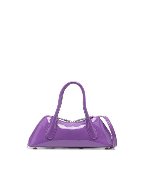 Blumarine logo-debossed patent-leather tote bag