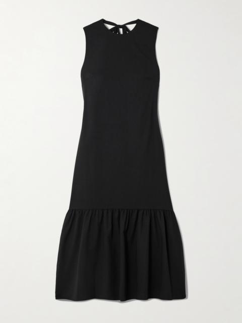 Theory Gathered Wool-blend Midi Dress
