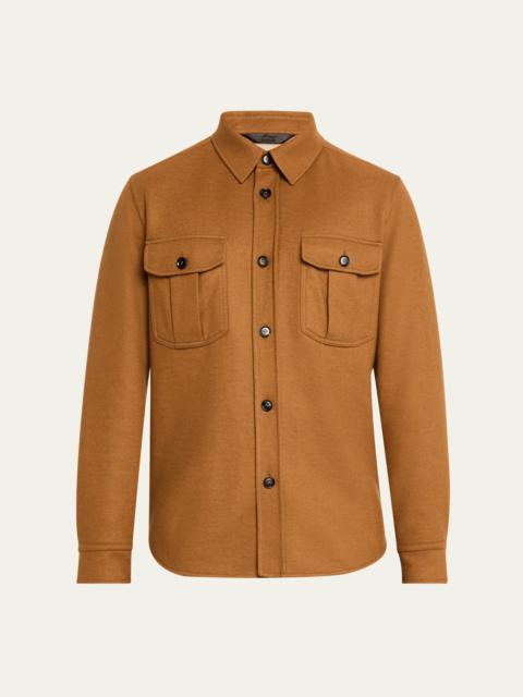 Brioni Men's Wool and Cashmere Double-Face Overshirt