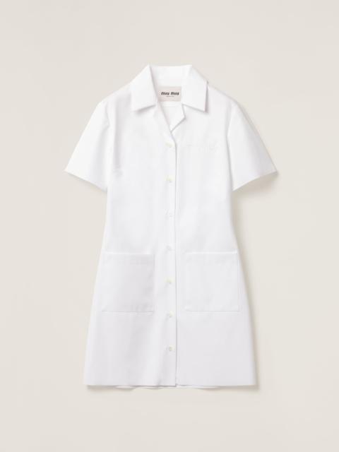 Miu Miu Poplin and jersey mini-dress
