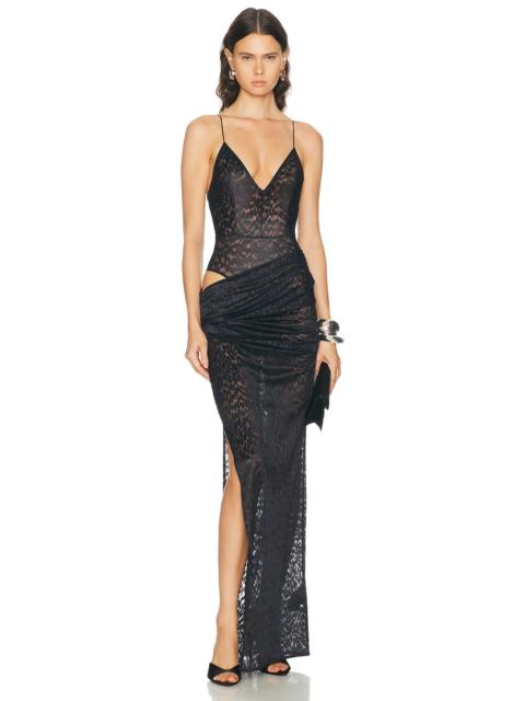 ALEX PERRY Bikini Asymmetric Drape Column Dress