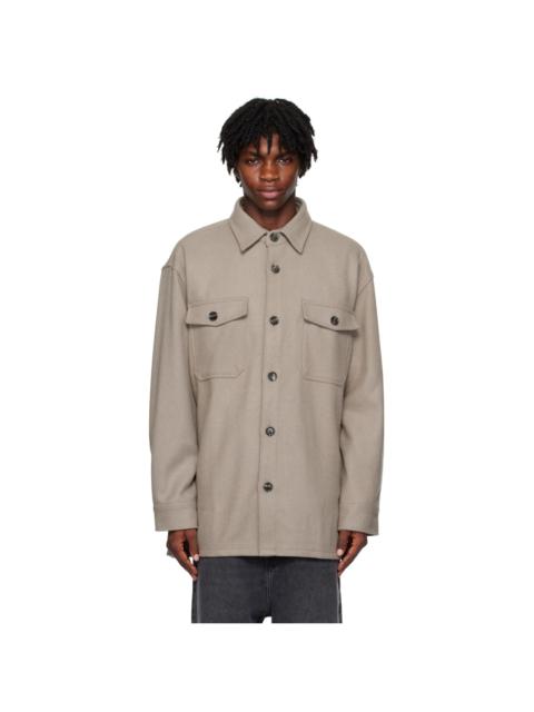 AMI Paris Taupe Pocket Shirt