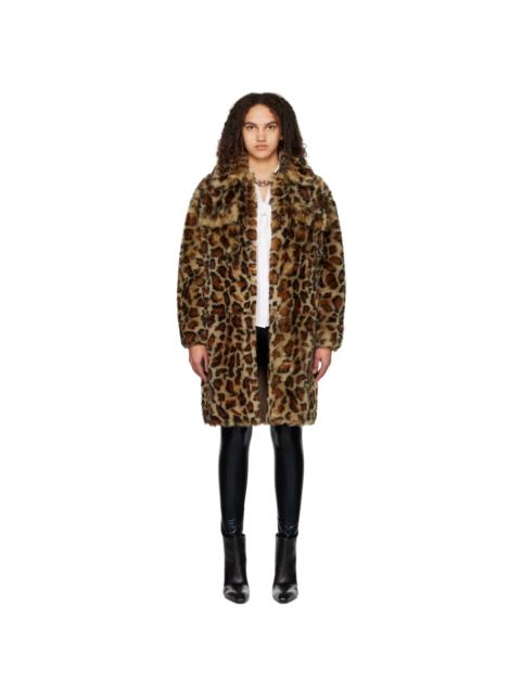 Yves Salomon Brown Leopard Reversible Fur Coat