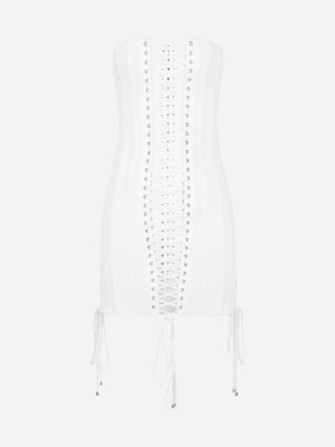 Dolce & Gabbana Short gabardine dress with lacing