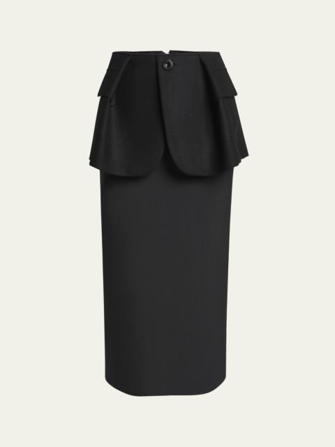 Blazer Peplum Detail Midi Skirt