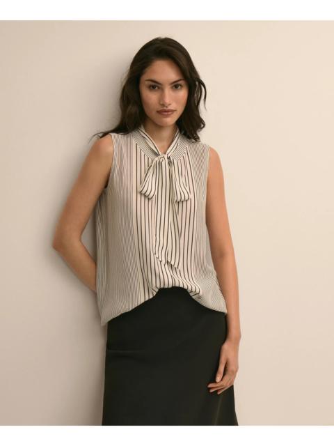 Brooks Brothers Sleeveless Bow Blouse