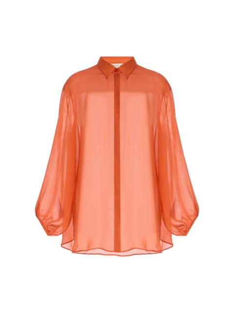 KALLMEYER Ilia Balloon-Sleeve Silk Top orange