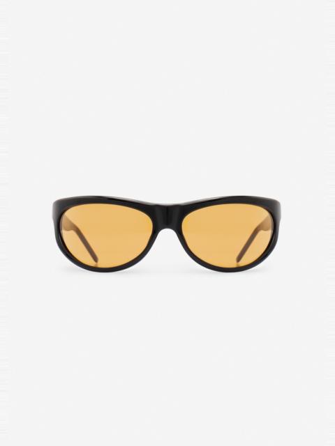MAGDA BUTRYM Semi-round sunglasses in black with yellow lenses