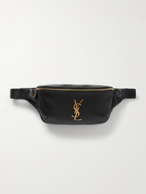 SAINT LAURENT Cassandre Textured-leather Belt Bag