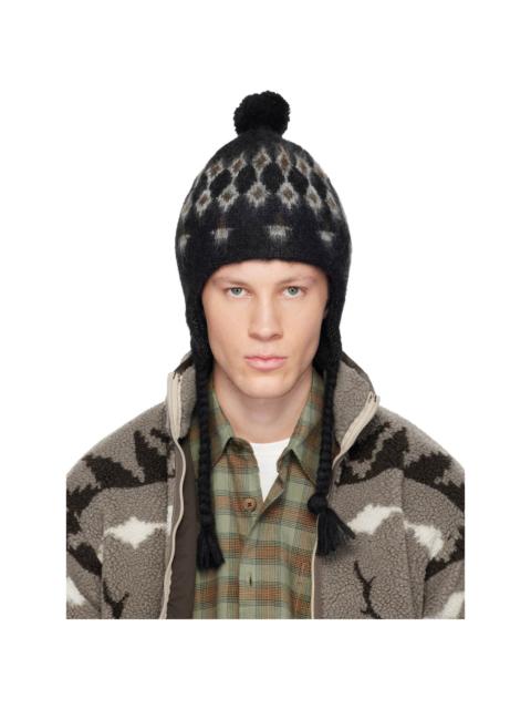 South2 West8 Black Mohair Knit Beanie