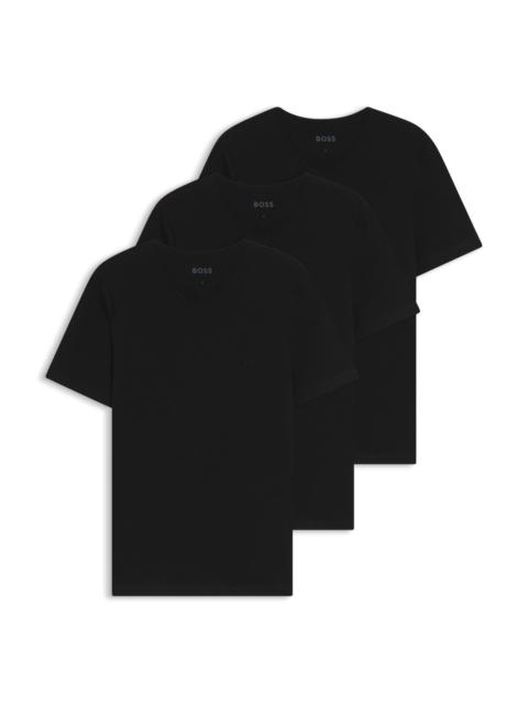 BOSS THREE-PACK OF V-NECK T-SHIRTS IN COTTON JERSEY