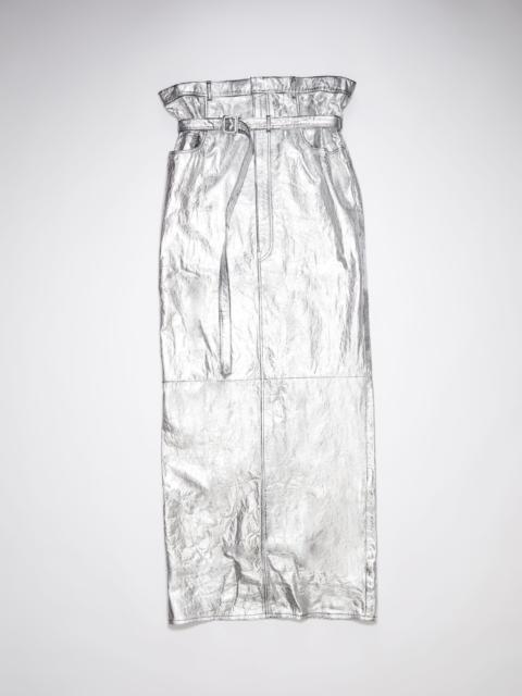 Acne Studios High waist leather maxi skirt - Silver