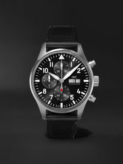 Pilot's Automatic Chronograph 43mm Stainless Steel and Leather Watch, Ref. No. IWIW378001