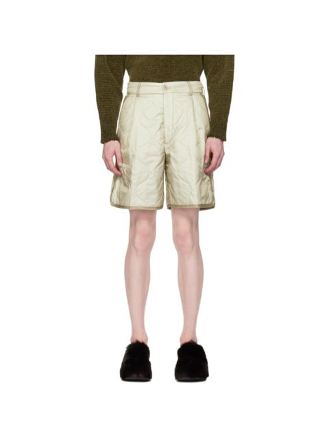 Dries Van Noten Green Padded Shorts