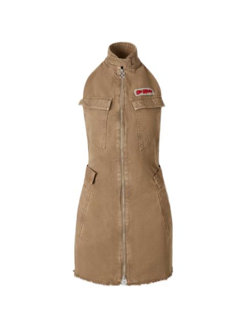 Off-White zipped frayed-hem dress