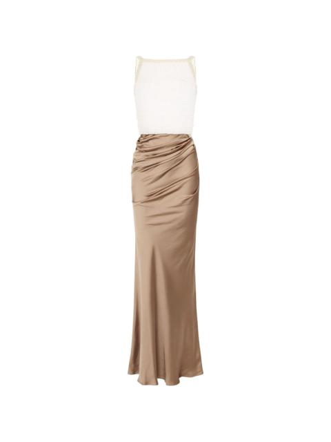 ELISABETTA FRANCHI ruffled draped maxi dress
